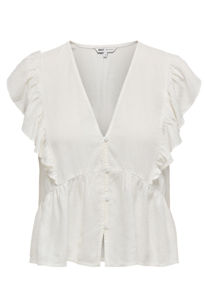 ONLRIAN FLONCE S/S TOP WVN 15349090 Cloud Dancer